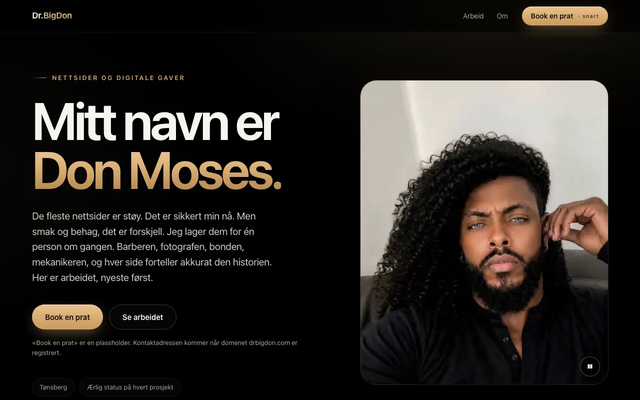 Skjermbilde av denne porteføljesiden