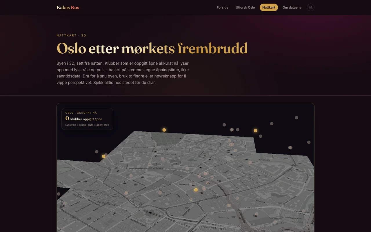 Skjermbilde av Kakas Kos: Oslo ute. På dine premisser.